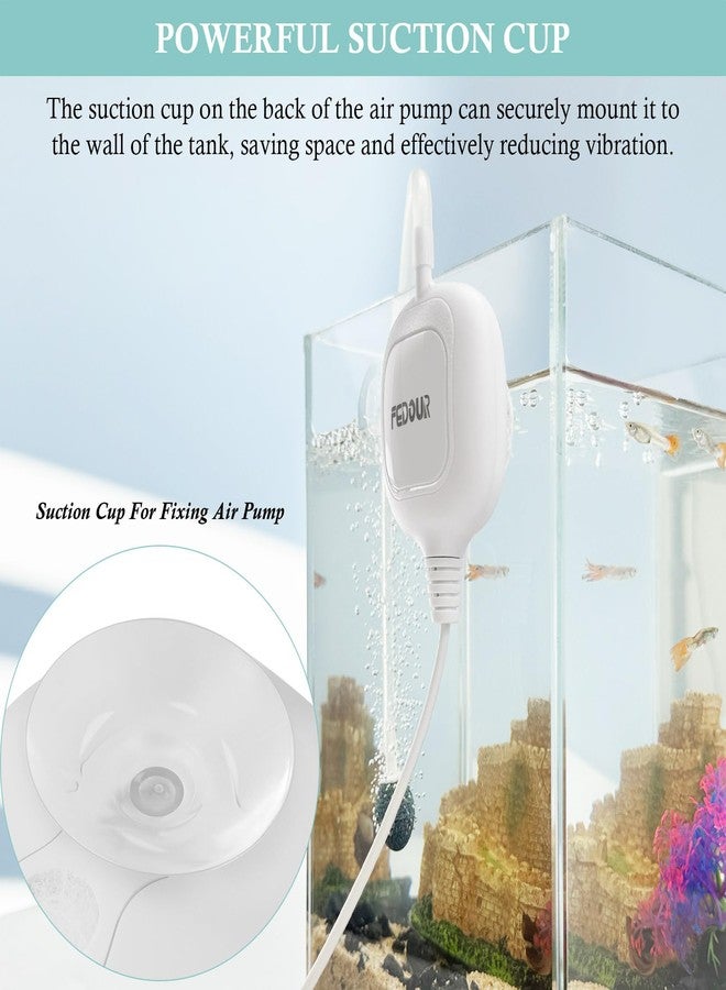 FEDOUR Mini Whisper Aquarium Air Pump, Nano Ultra Quiet Fish Tank Aerator, Fish Tank Bubbler Pump for Up to 10Gallon Betta Tank, Fish Bowl - Image 5